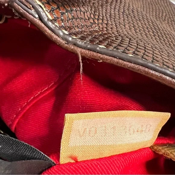 DOONEY & BOURKE Barlow Lizard Chocolate Brown Embossed Genuine Leather Satchel - Picture 11 of 16